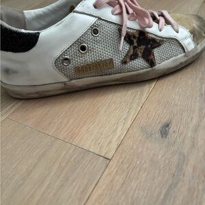 Golden Goose White and Pink Kids Sneakers